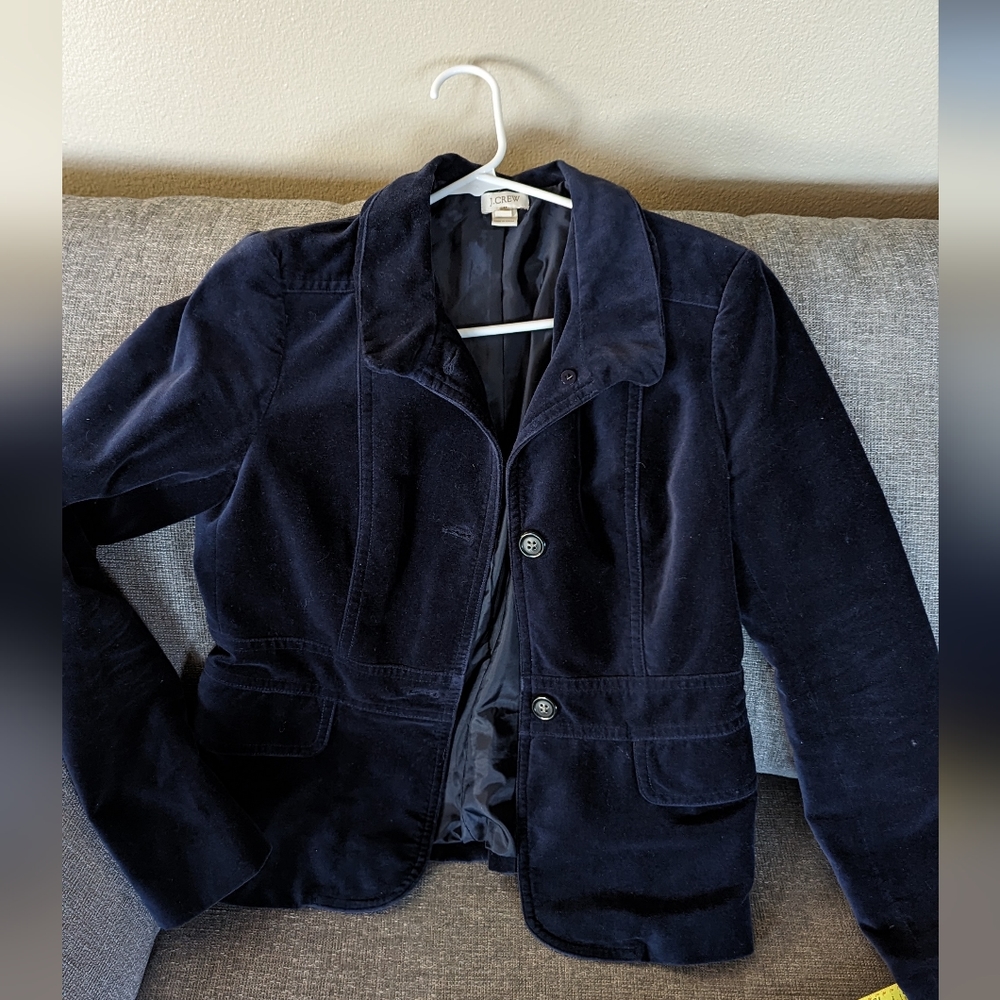 J. Crew blue velvet jacket Blazer